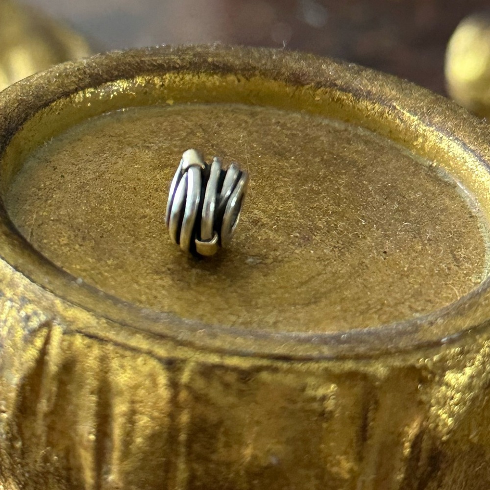 Pandora Two Tone 14K Gold Silver Twisted Rope Charm - Picture 4 of 15